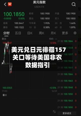 美元兑日元徘徊157关口等待美国非农数据指引