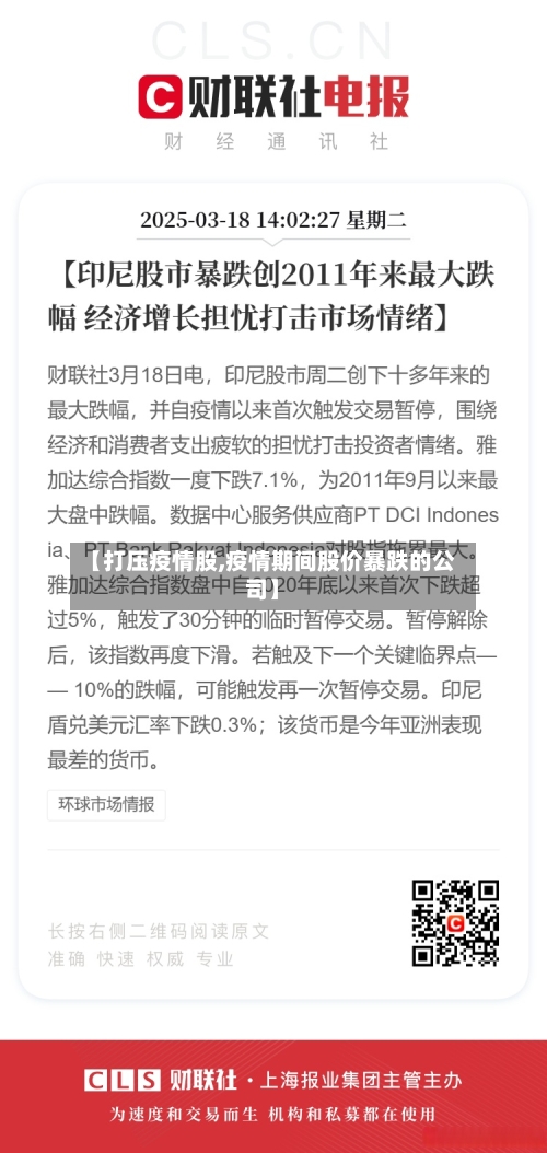 【打压疫情股,疫情期间股价暴跌的公司】